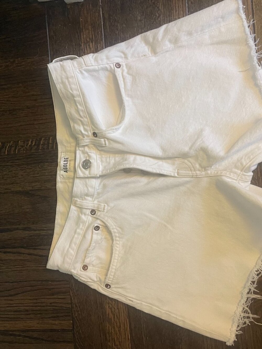 Agolde Parker Shorts Panna Cotta (White) 27 - Picture 2 of 7